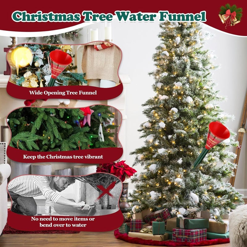 PASARA Christmas Tree Watering Funnel, Real Christmas Tree Water Long Funnel About 40 Inch, Trees Watering System for Water Indoor Outdoor - Image 2